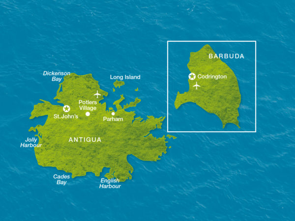 Karte Antigua und Barbuda
