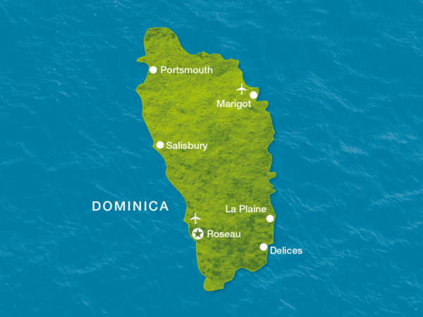 Karte Dominica