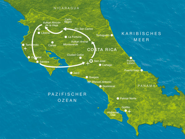 Karte der Reise Dschungelabenteuer für Entdecker