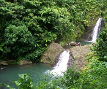 Die Seven Sisters Wasserfälle auf Dominica mitten im Regenwald