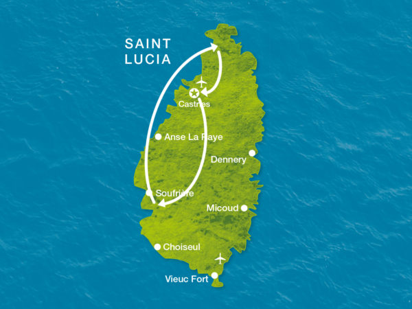 Karte der Reise Faszination Saint Lucia