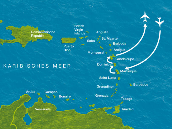 Karte der Reise Faszinierende Landschaften