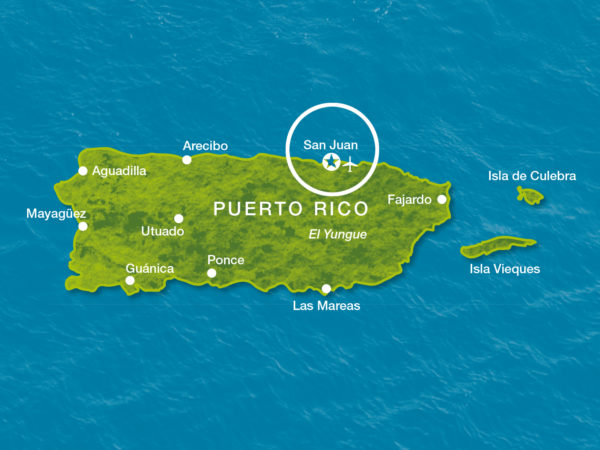Karte der Reise Geschichte und Gegenwart - San Juan