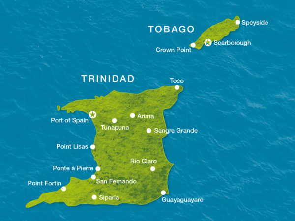 Karte von Trinidad und Tobago