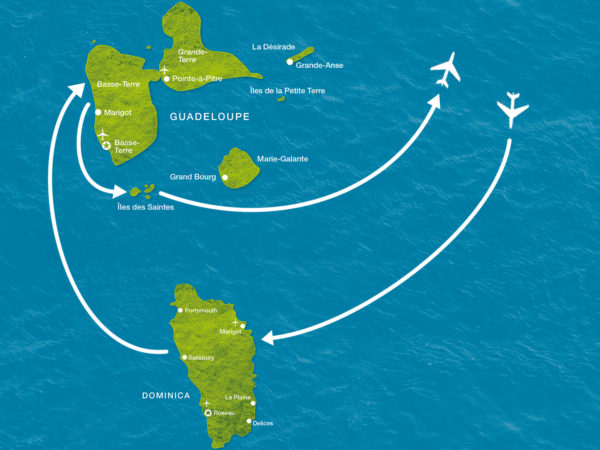 Karte der Reise Inselhüpfen im Guadeloupearchipel