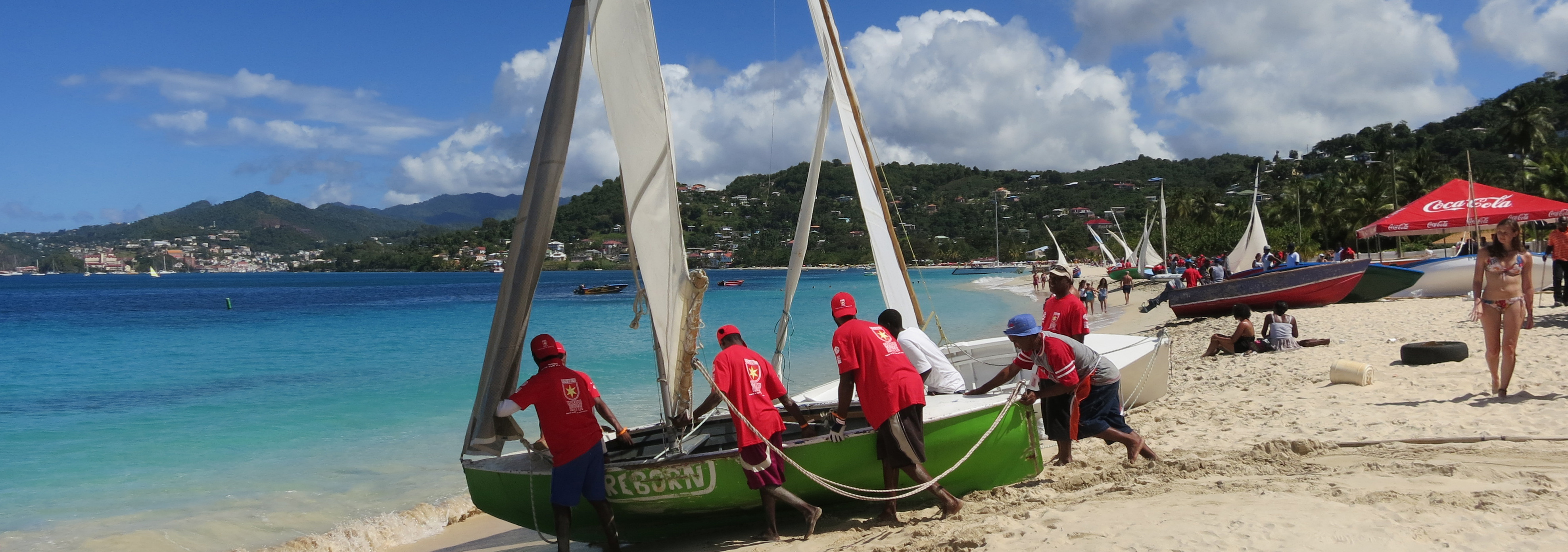 Segelregatta am Strand von Grenada