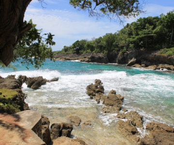 Blick vom Gästehaus Strawberry Fields Together auf die Bucht bei Robins Bay, Jamaica