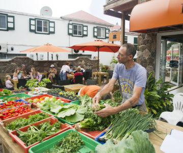 Gemüsemarktstand auf Saba