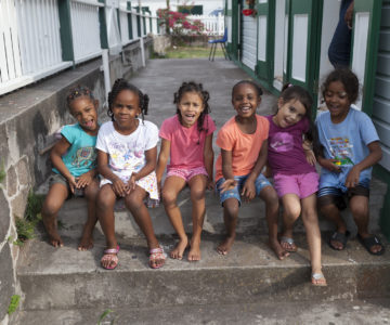 Einheimische Kinder auf Saba