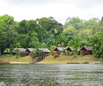 Die Danpaati River Lodge am Suriname River