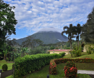 Hotel Arenal Volcano Inn, Costa Rica, La Fortuna, Blick auf den Vulkan Arenal