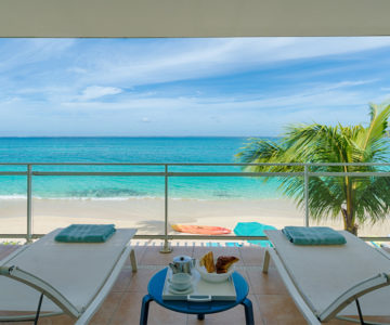 Bleu Emeraude Residence, Saint Martin, Grand Case, Blick vom Balkon auf das Meer