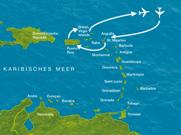 Karte der Inselkombination Die Magie der Karibik