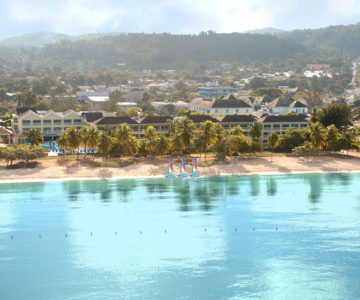 Rooms on the Beach, Jamaica, Ocho Rios, Blick vom Meer auf die Anlage