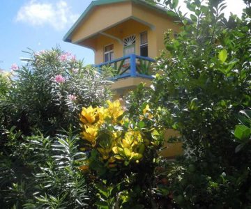 Jacoway Inn, Calibishi, Atlantikküste, Dominica, Blick auf das Gästehaus