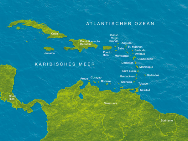 Karte Karibik - karibische Inseln