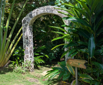 Dominica Sea Cliff Cottages Eingang zum Garten
